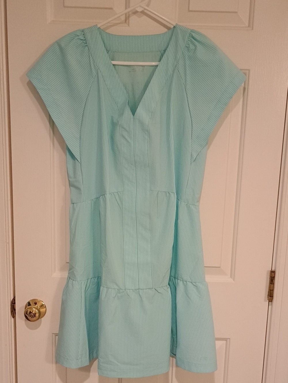 Vineyard Vines Women's NWT Mint Striped V-Neck Tiered Dress